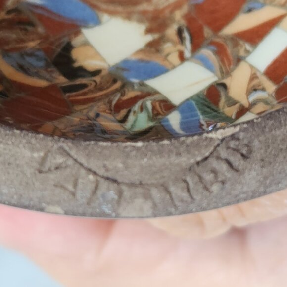 Jean Gerbino Vallauris Vase 12.5" French Mosaic Clay Inlay Pottery Vintage - Picture 10 of 16